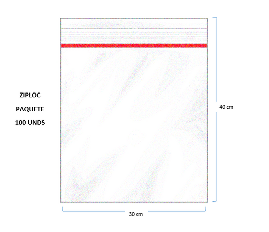 Bolsa Ziploc 30x40 x100und