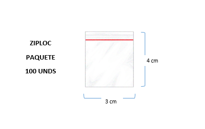 Bolsa Ziploc 3 x 4