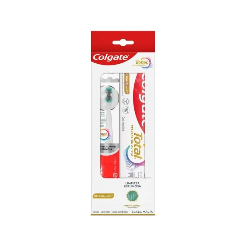 Cepillo Dental Colgate Total Foam Suave + Crema Dental Total 12 Original Mint 63 ml Oferta