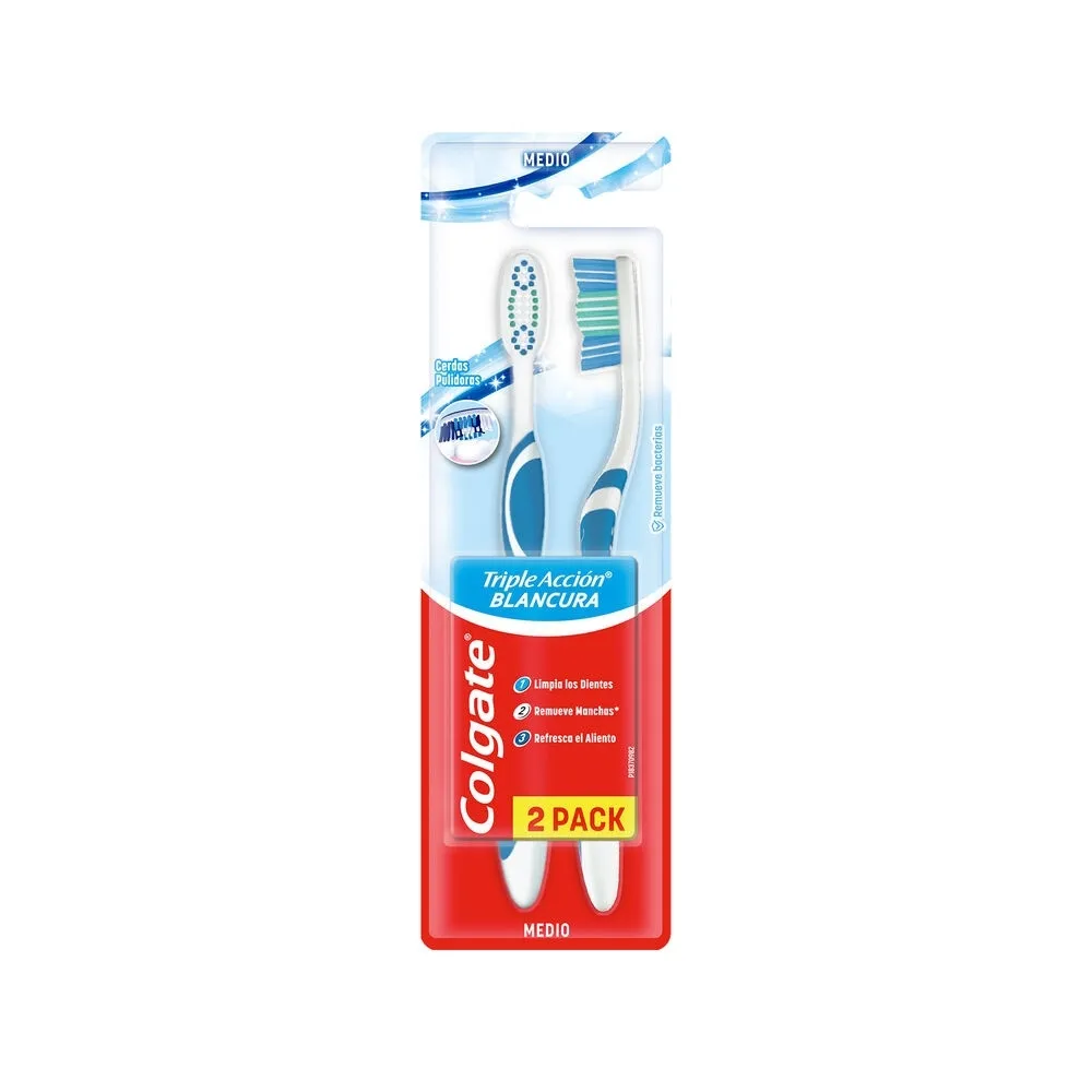 Cepillo Dental Colgate Triple Accion Medio 2 Unidades Oferta