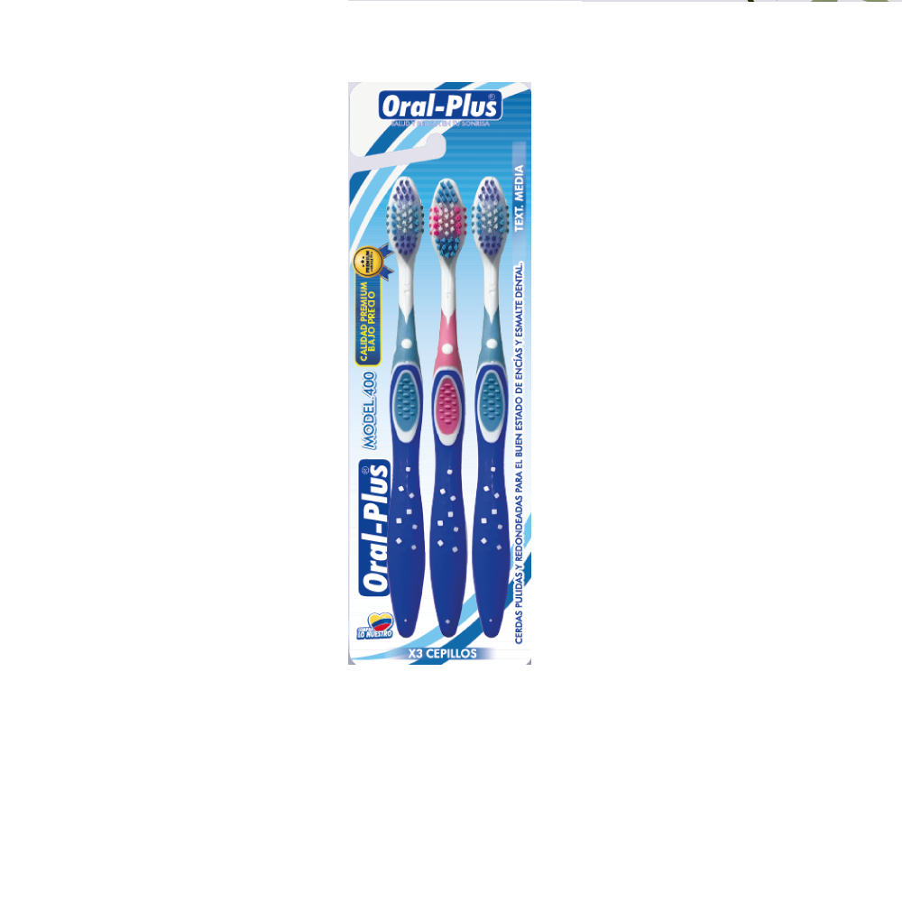 Cepillo Dental Oral-Plus Confort 3 Unidades Textura Media