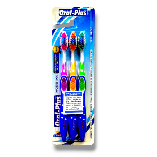 Cepillo Dental Oral Plus Model 400 X3 Unidades