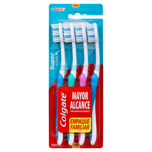 Cepillo Dental Colgate Super Flexi Suave 4 Unidades Oferta