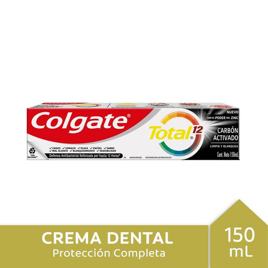 Crema Dental Colgate Total 12 150 ml Carbon Activado