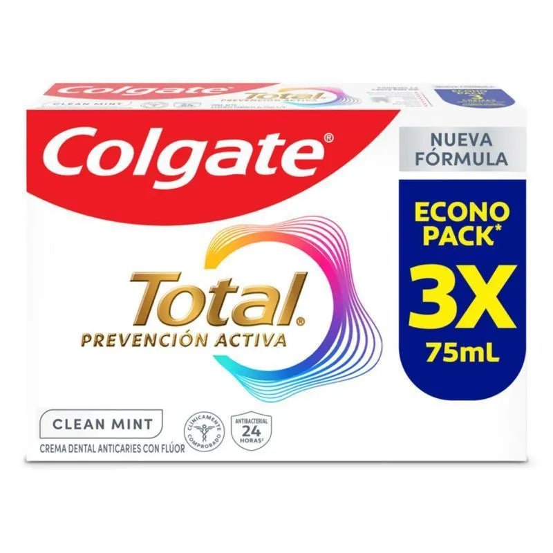 Crema Dental Colgate Total 12 Clean Mint 3 Unidades 75 ml Oferta