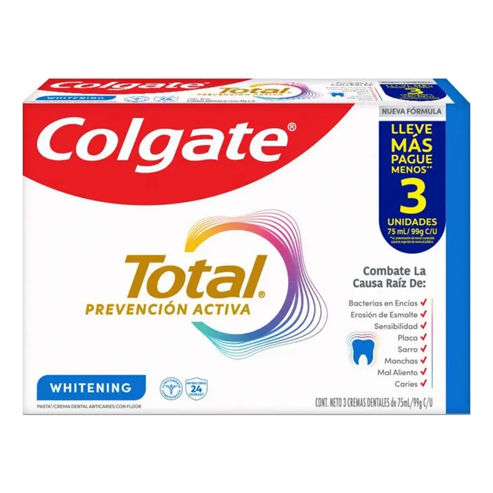 Crema Dental Colgate Total 12 Whitening 3 Unidades 75 ml Oferta