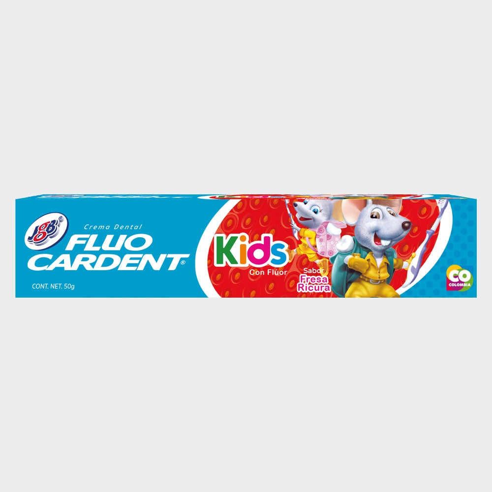 Crema Dental Fluocardent Niños Con Fluor 50 gr Fresa