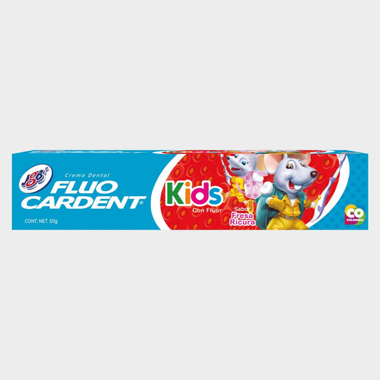 Crema Dental Fluocardent Niños Con Fluor 50 gr Fresa