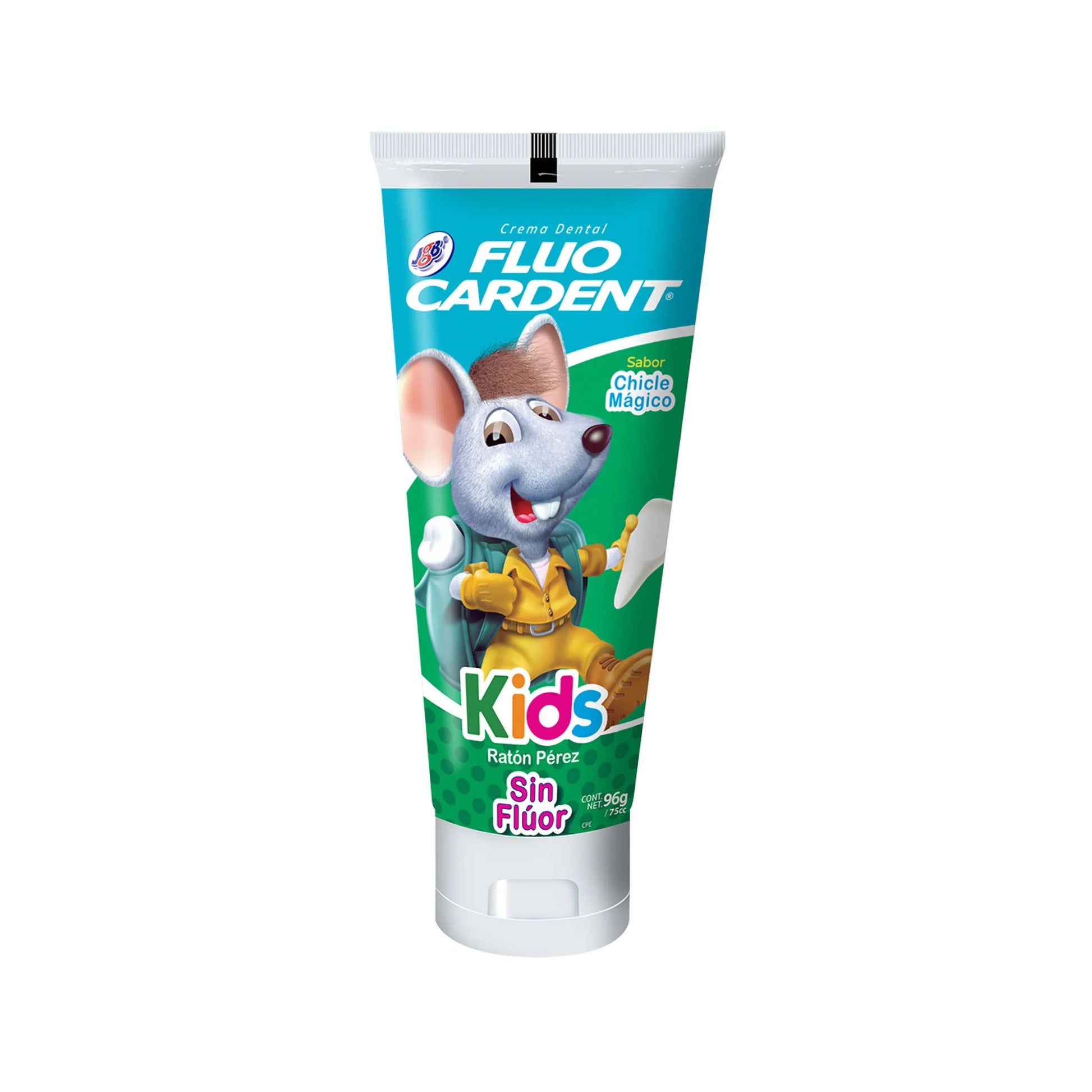Crema Dental Fluocardent Niños Sin Fluor 96 gr Chicle