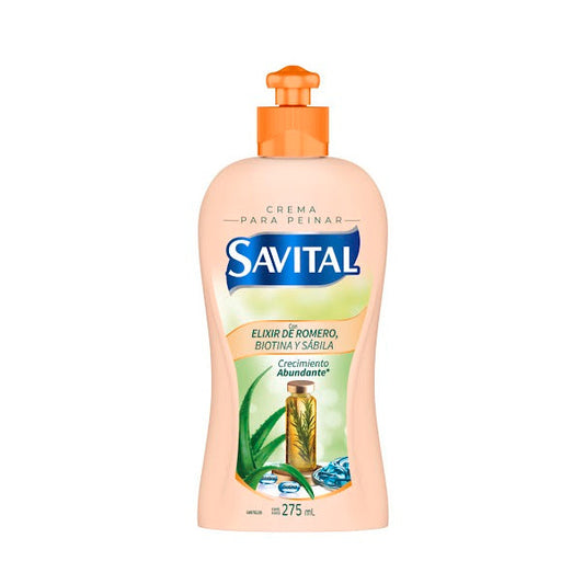 Crema Peinar Savital 275 ml Elixir De Romero Biotina y Sabila