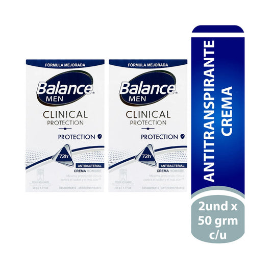 Desodorante Balance Clinical Crema Hombre 50 Gr 2 Unidades Proteccion Oferta