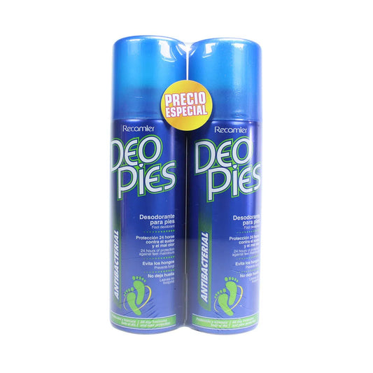 Talco Deo Pies Aerosol 260 ml 2 Unidades Antibacterial Oferta