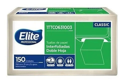 Toalla Manos Elite Natural 150 Unidades