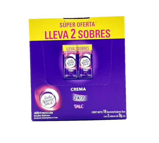 Desodorante Lady Speed Stick Sobres Caja 36 Unidades Crema