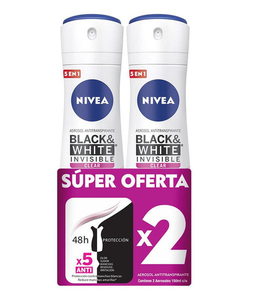 Desodorante Nivea Aerosol Mujer 150 ml 2 Unidades Black And White Oferta