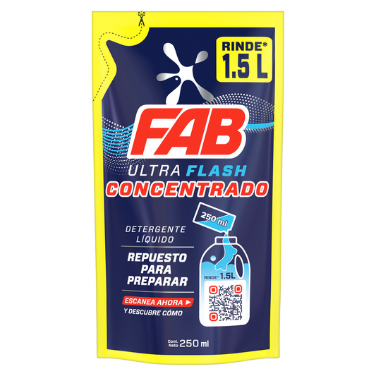 Detergente Liquido Fab 250 ml Ultra Flash Concentrado