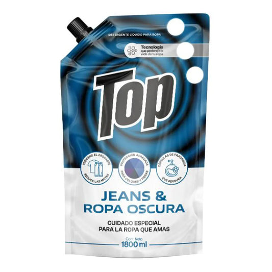 Detergente Liquido Top 1800 ml Jeans y Ropa Oscura