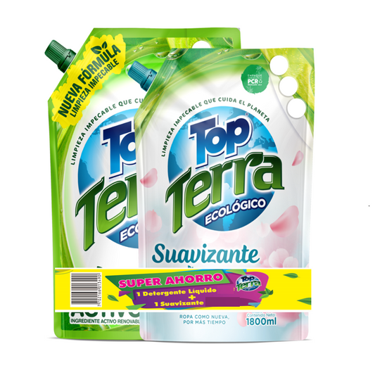 Detergente Top Terra 1800 ml + Suavizante Top Terra 1500 ml