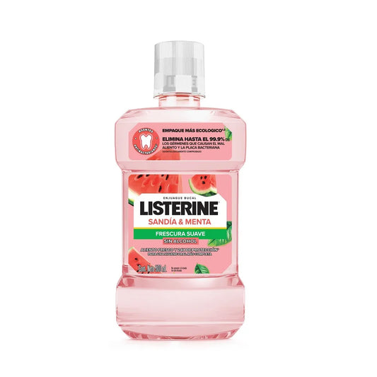 Enjuague Bucal Listerine 500 ml Sandia y Menta Sin Alcohol