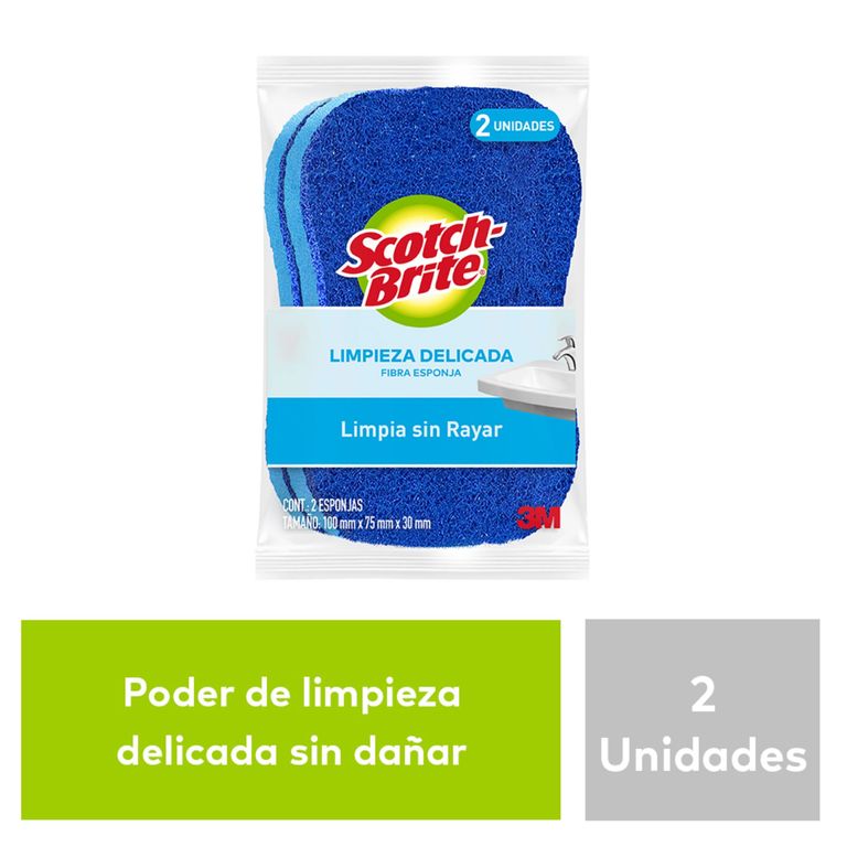 Esponja Scotch Brite Limpia Sin Rayar 2 Unidades