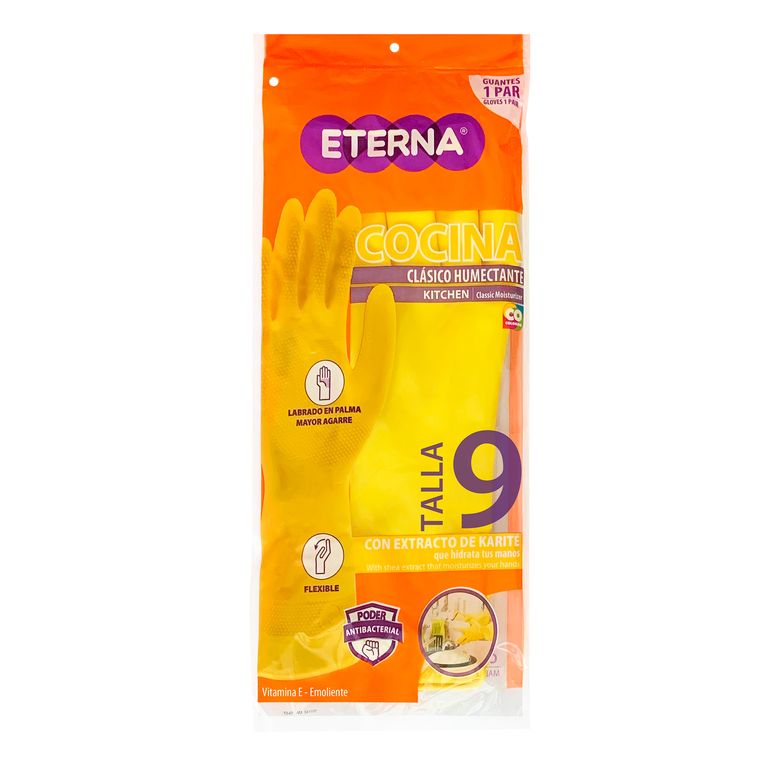 Guante Eterna Cocina Talla 9 Amarillo Antibacterial