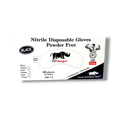 Guante Nitrilo Alto Calibre HD Negro Caja X50 Talla M