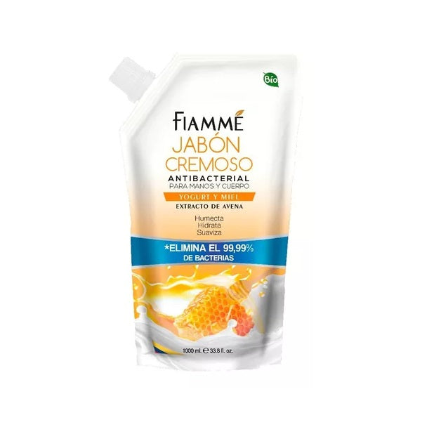 Jabon Manos Liquido Fiamme 1000 ml Yogurt Y Miel