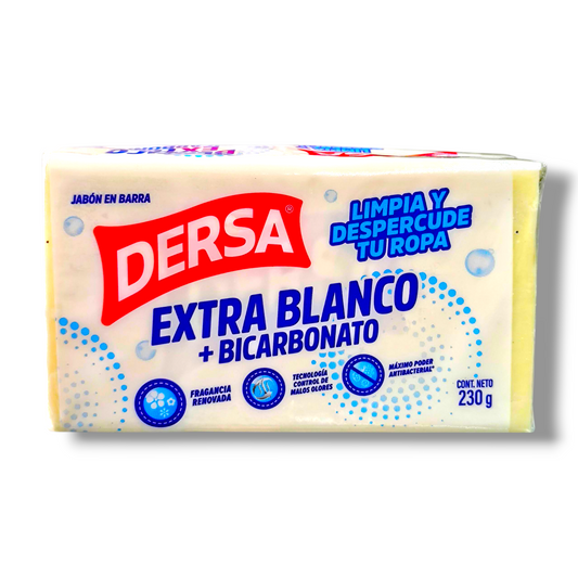 Jabon Barra Dersa 230 gr Extra Blanco + Bicarbonato