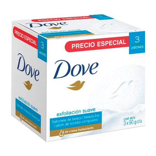 Jabon Dove 90 gr x3 Exfoliante Oferta