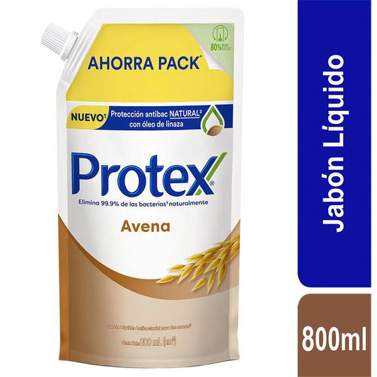 Jabon Manos Liquido Protex 800 ml Avena