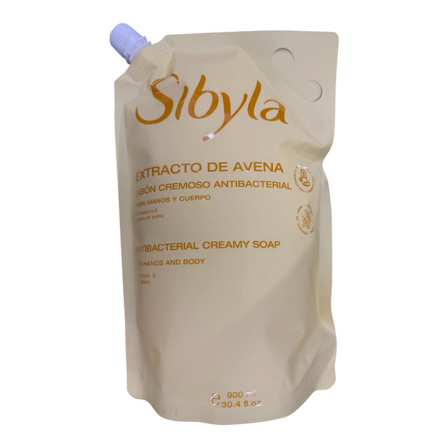 Jabon Liquido Manos y Cuerpo Sibyla Antibacterial Cremoso 900 ml Extracto De Avena