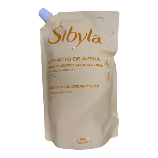 Jabon Liquido Manos y Cuerpo Sibyla Antibacterial Cremoso 900 ml Extracto De Avena