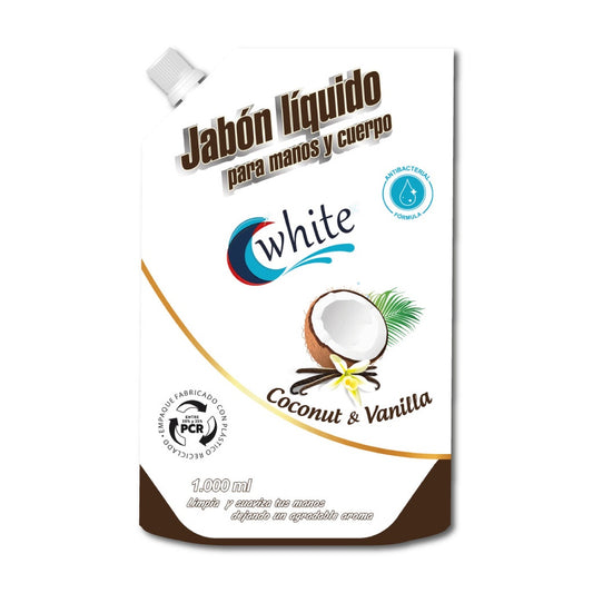 Jabon Liquido Manos y Cuerpo White 1000 ml  Coco Vainilla