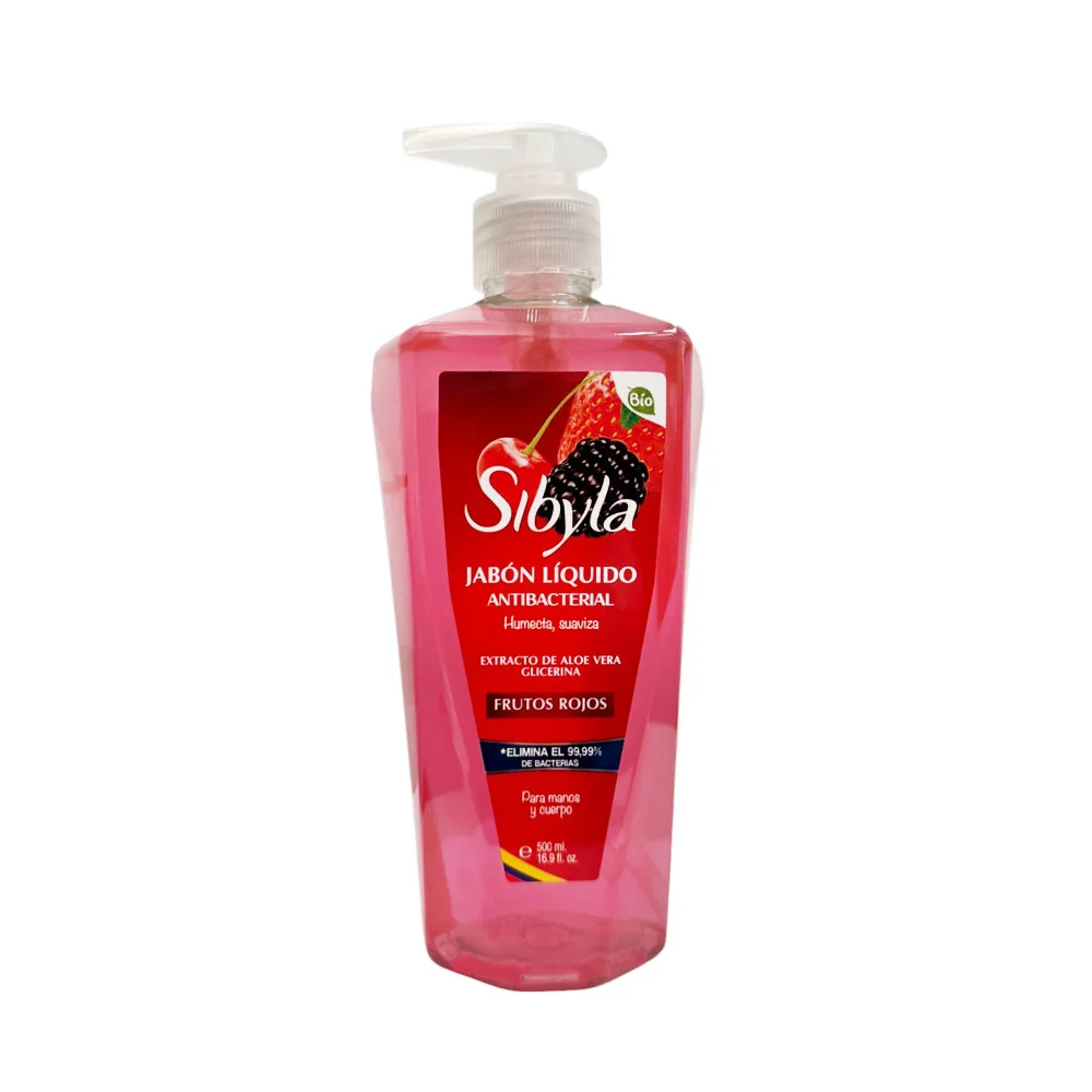 Jabon Manos Liquido Sybila Dispensador 500 ml Frutos Rojos
