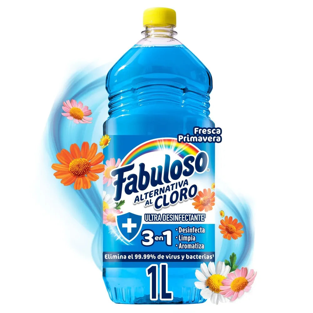 Limpiador Fabuloso 1000 ml Alternativa Al Cloro Fresca Primavera
