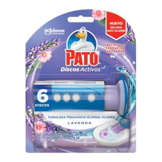 Pato Discos Activos Gel Limpiador Aplicador + Repuesto 38 Gr Lavanda