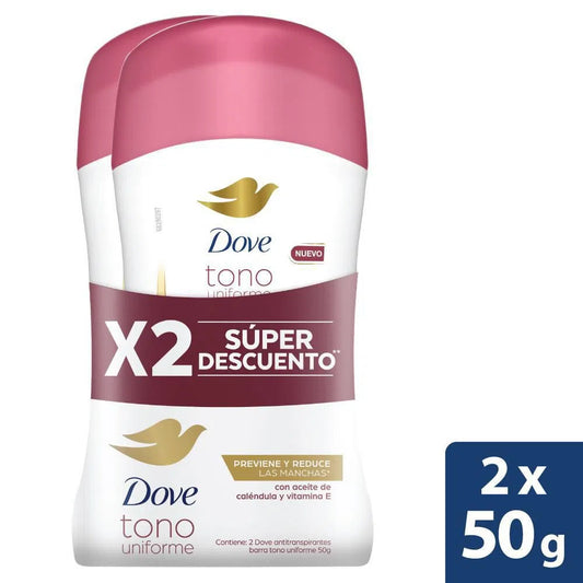Desodorante Dove Barra Mujer 50 Gr 2 Unidades Dermoaclarant