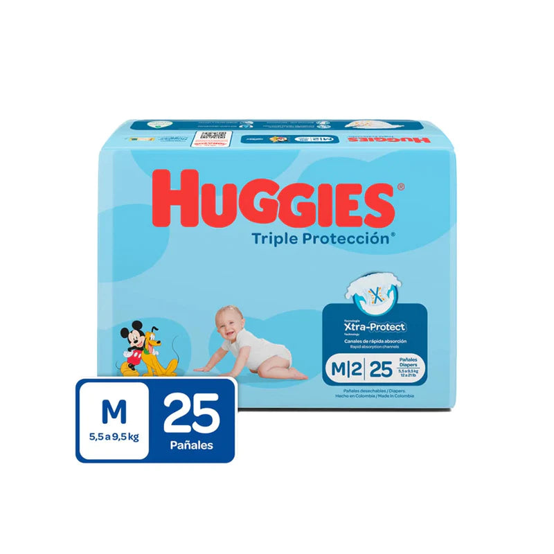 Pañal Huggies Etapa 2 Triple Proteccion 25 Unidades