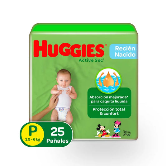 Pañal Huggies Etapa 1 Active Sec 25 Unidades