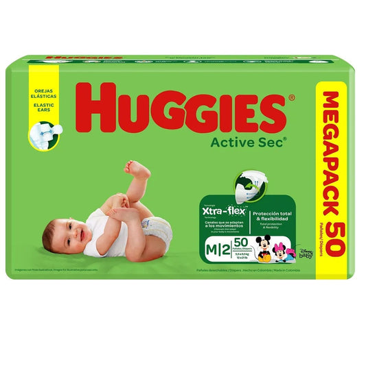 Pañal Huggies Etapa 2 Active Sec 50 Unidades