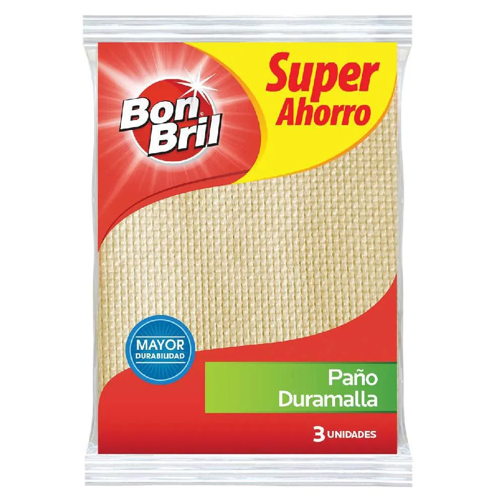 Paño Bon Bril Duramalla 3 unidades