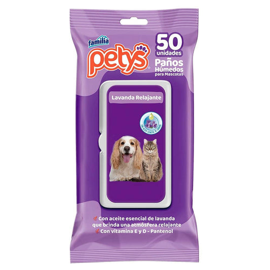 Paños Humedos Petys 50 Unidades Lavanda