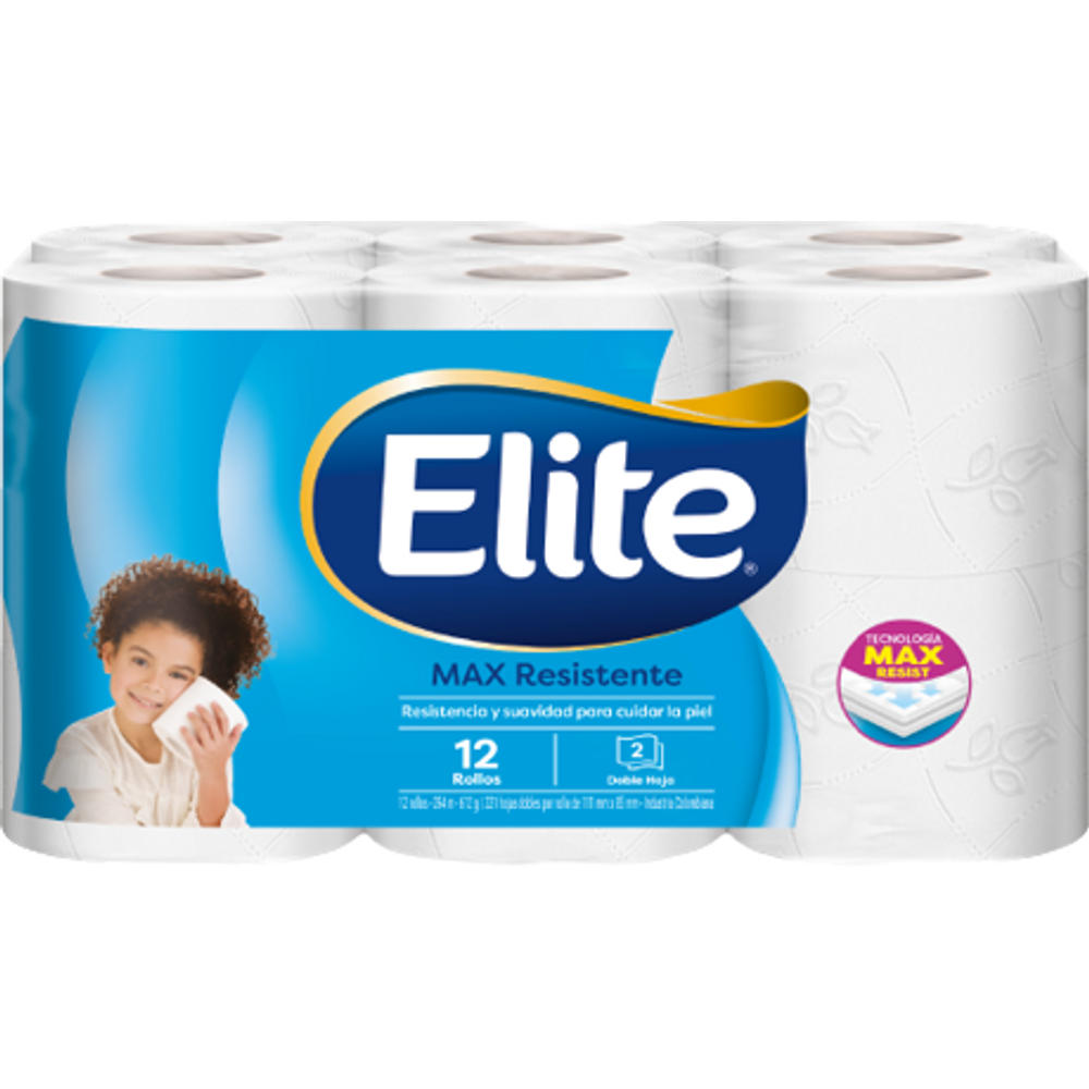 Papel Higienico Elite Doble Hoja Max Rendidor 12 Unidades
