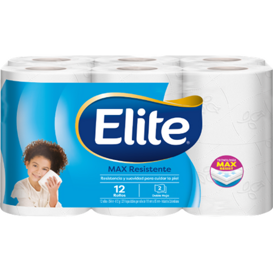 Papel Higienico Elite Doble Hoja Max Rendidor 12 Unidades