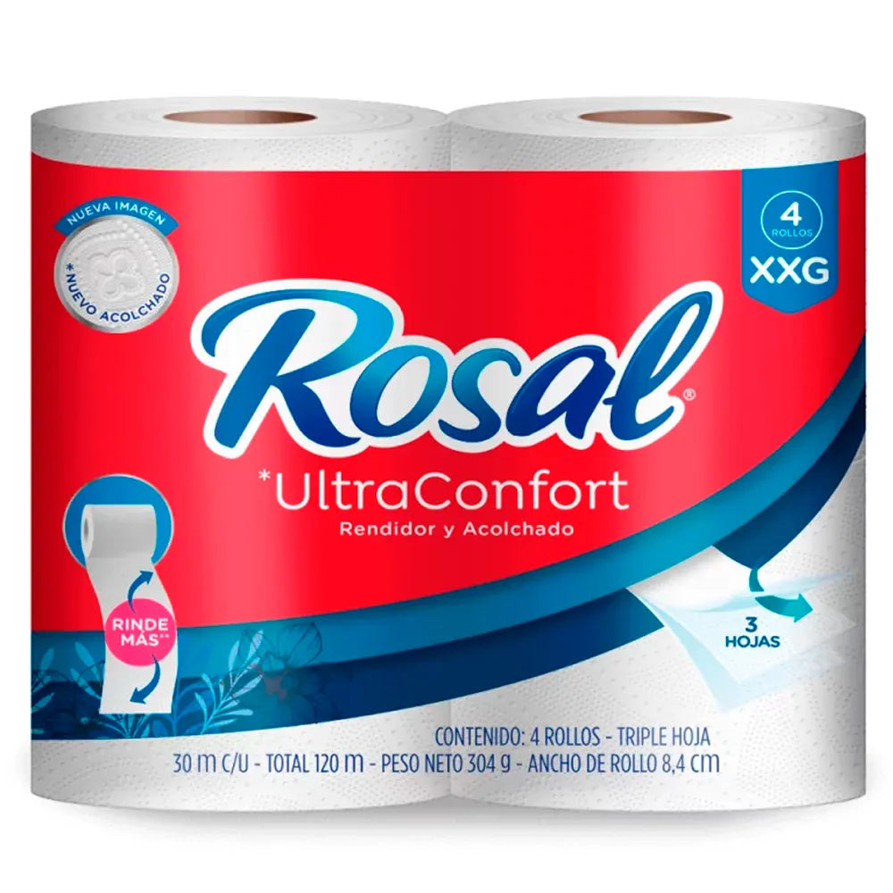Papel Higienico Rosal Ultraconfort XXG 4 Rollos