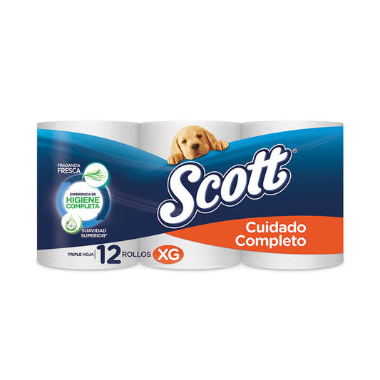 Papel Higienico Scott Maxirollo Cuidado Completo 12 Unidades