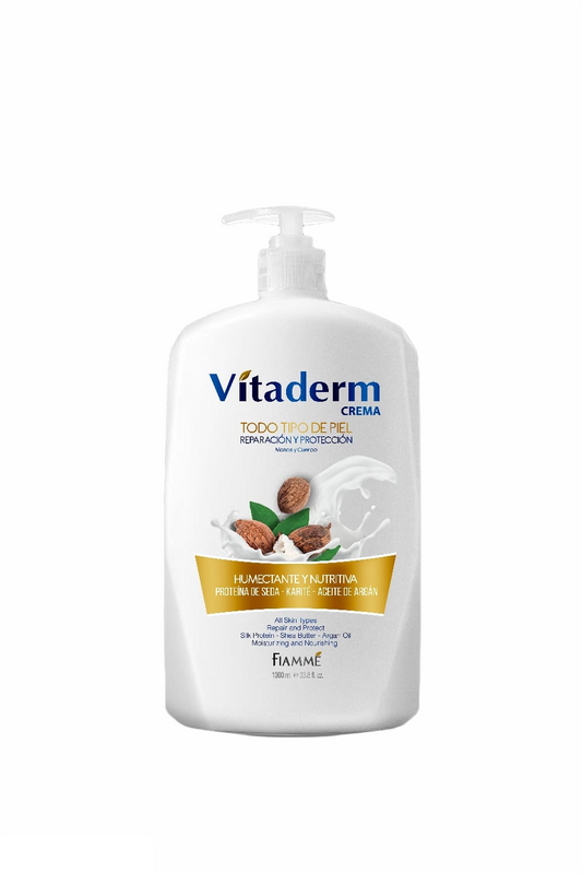 Crema Vitaderm 1000 ml Proteina De Seda Karite Y Aceite De Argan