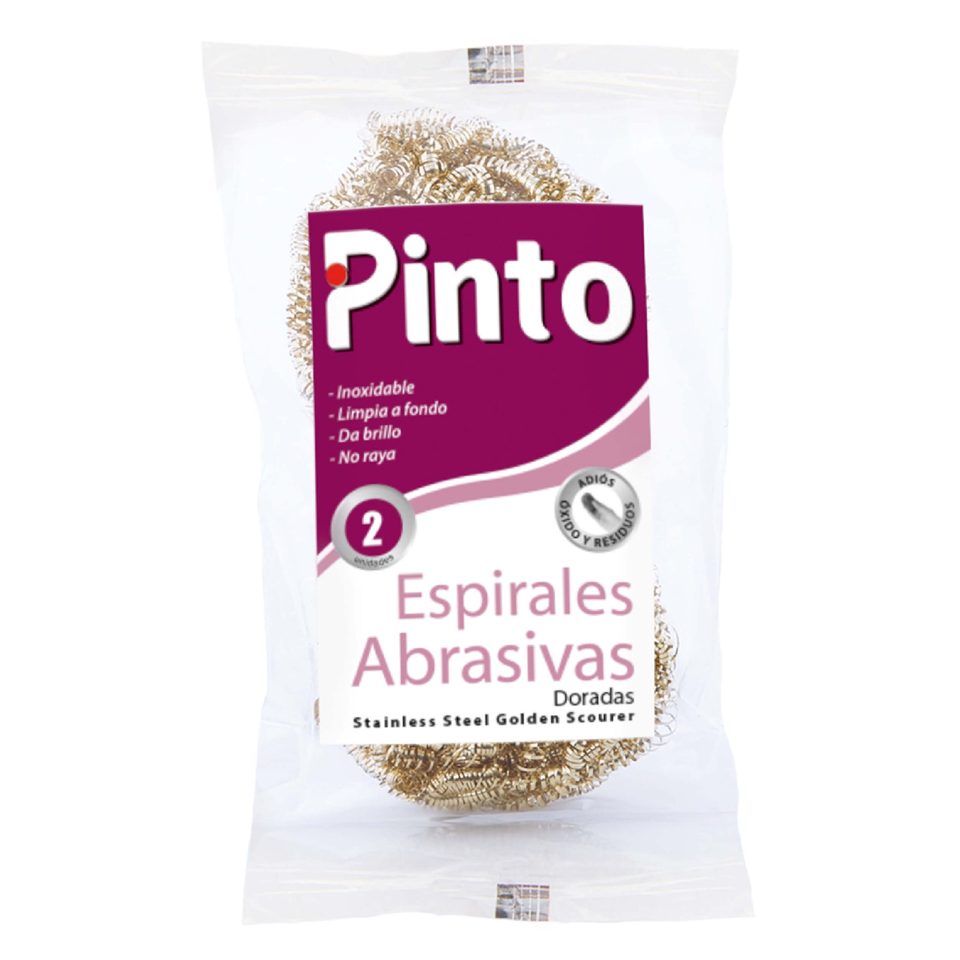 Esponja Pinto Metalica Inoxidable x 2 Dorada