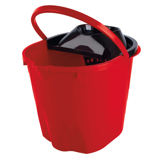 Balde Pinto 12 Litros Premium Rojo + Exprimidor
