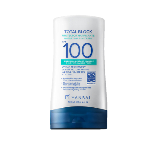 Protector Solar Yanbal Total Block SPF 100 80 Gr Matificante Sin Brillo